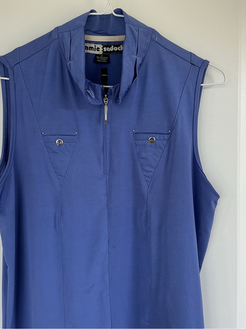 jamie sadock Cobalt Blue Sleeveless Mock Collar Polo